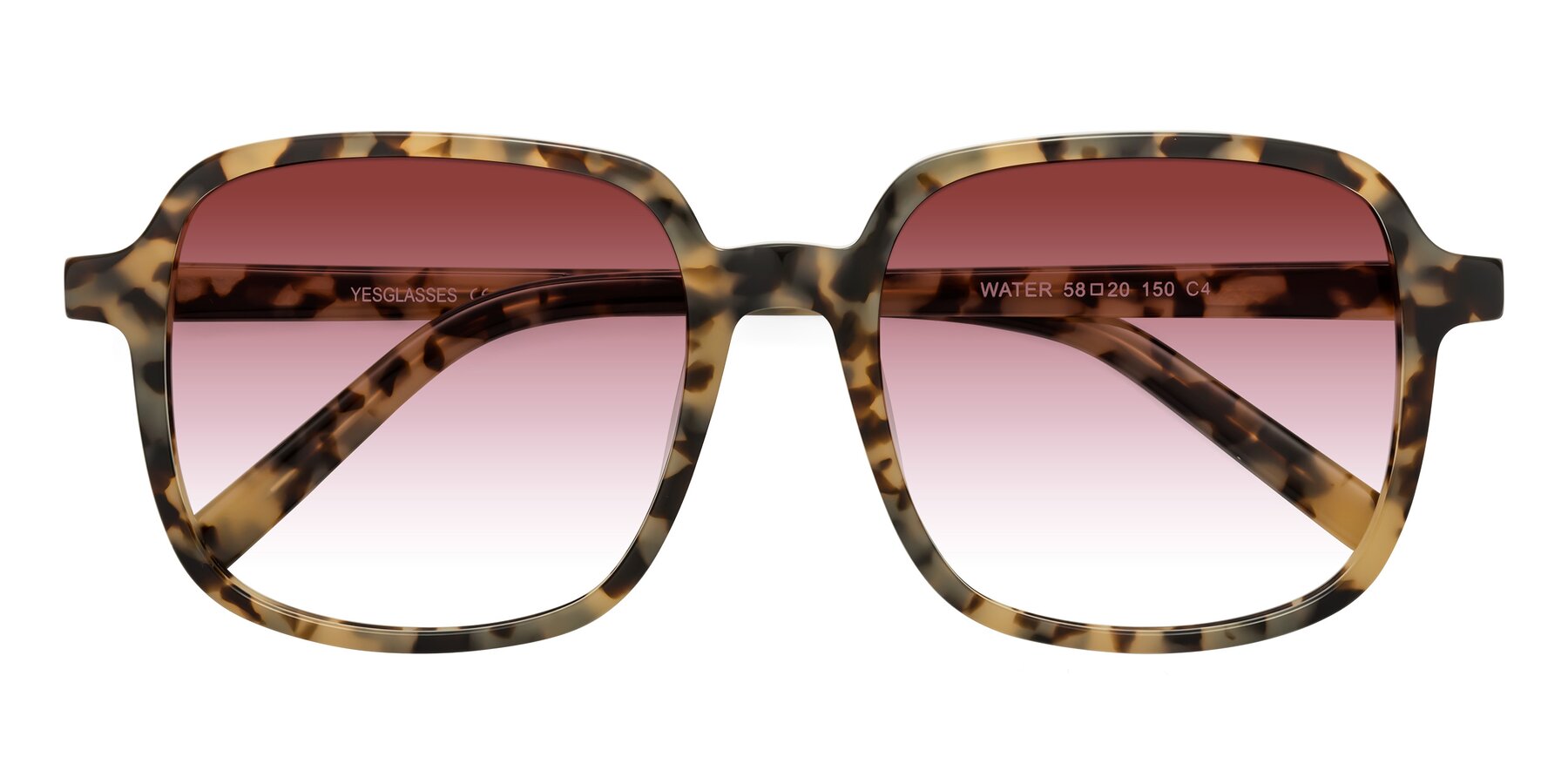 Folded Front of Water in Ivory Tortoise with Garnet Gradient Lenses