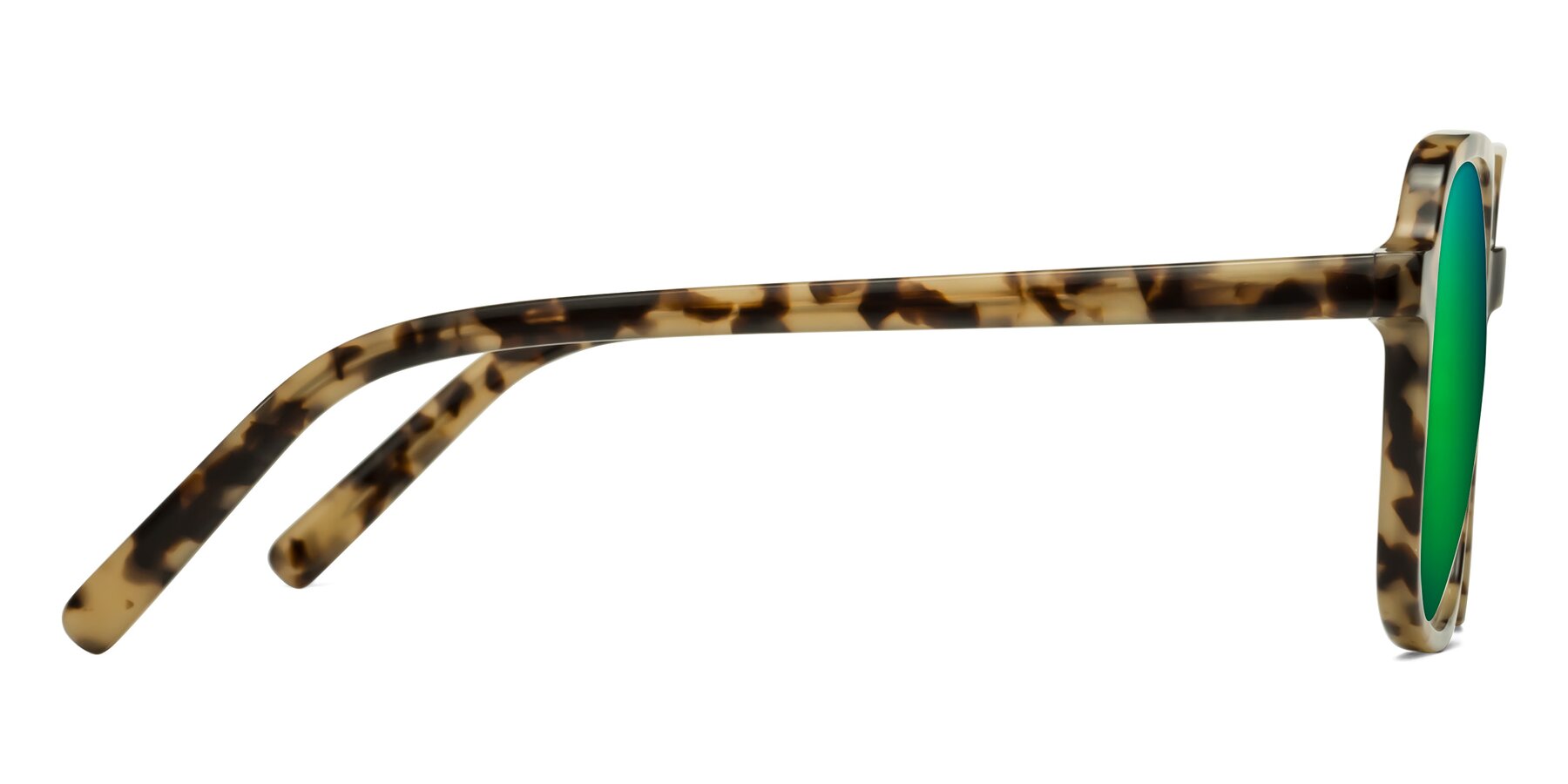 Side of Water in Ivory Tortoise with Green Mirrored Lenses