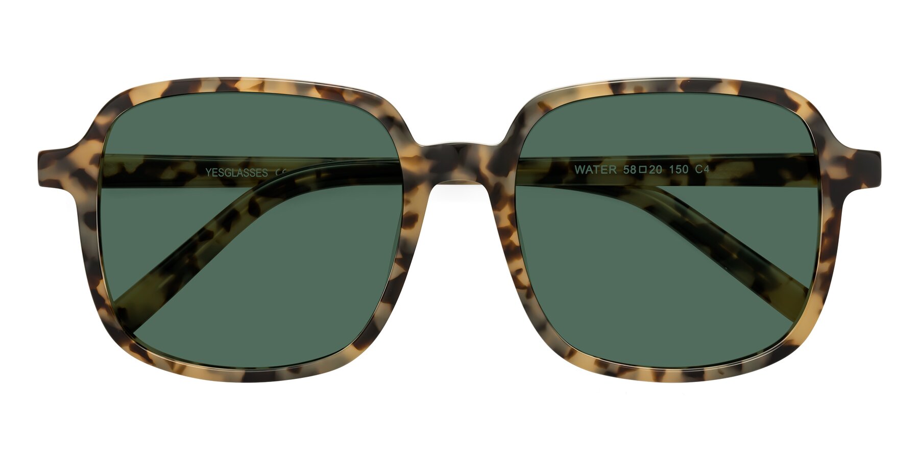 Folded Front of Water in Tortoise with Green Polarized Lenses