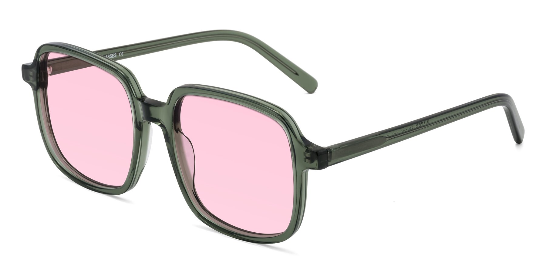 Angle of Water in Transparent Green with Light Pink Tinted Lenses