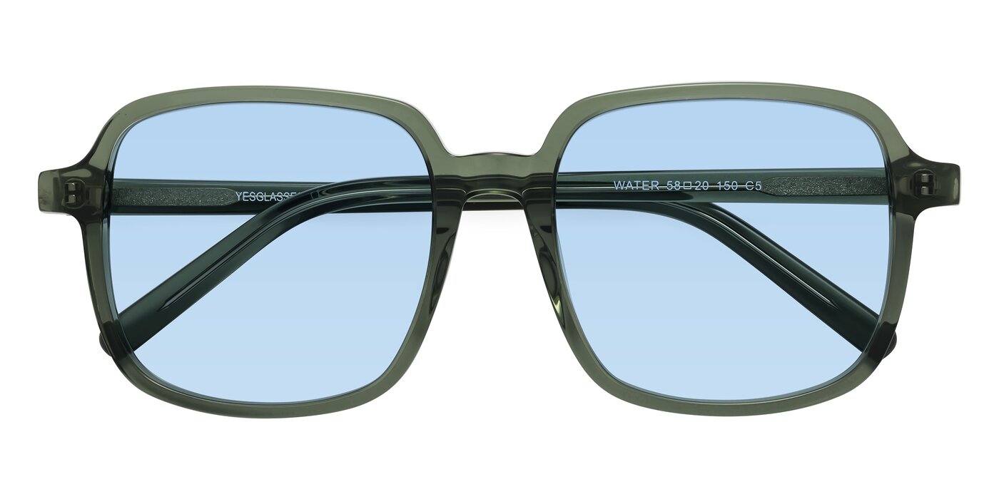 Water - Transparent Green Tinted Sunglasses