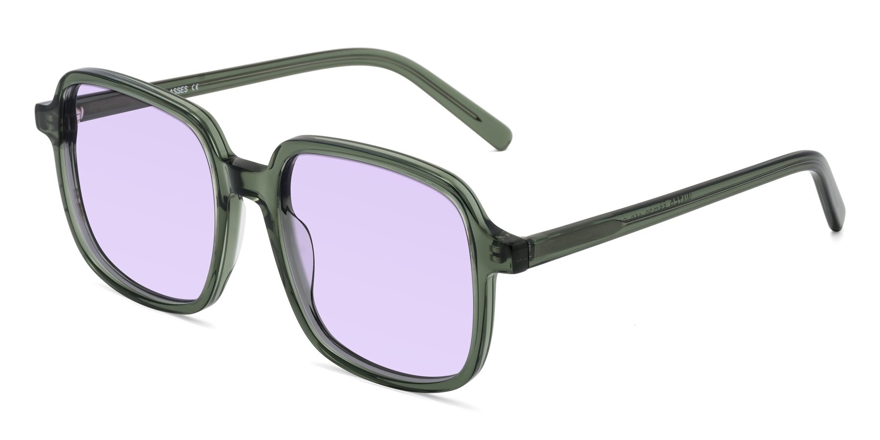 Angle of Water in Transparent Green with Light Purple Tinted Lenses