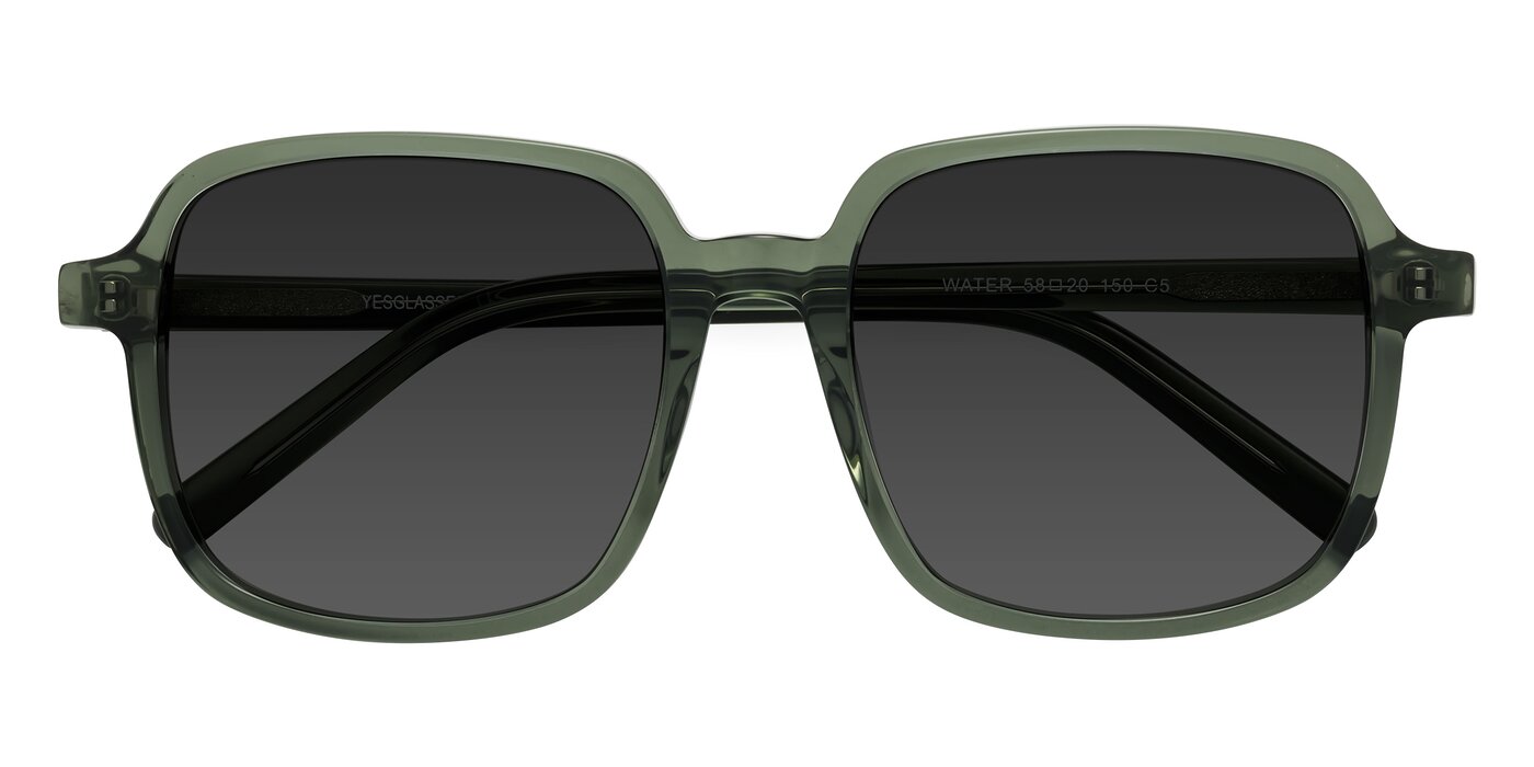 Water - Transparent Green Tinted Sunglasses