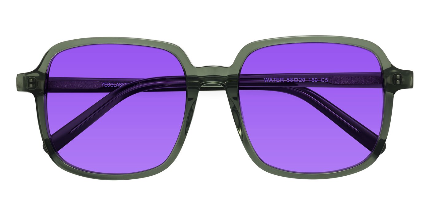 Water - Transparent Green Tinted Sunglasses