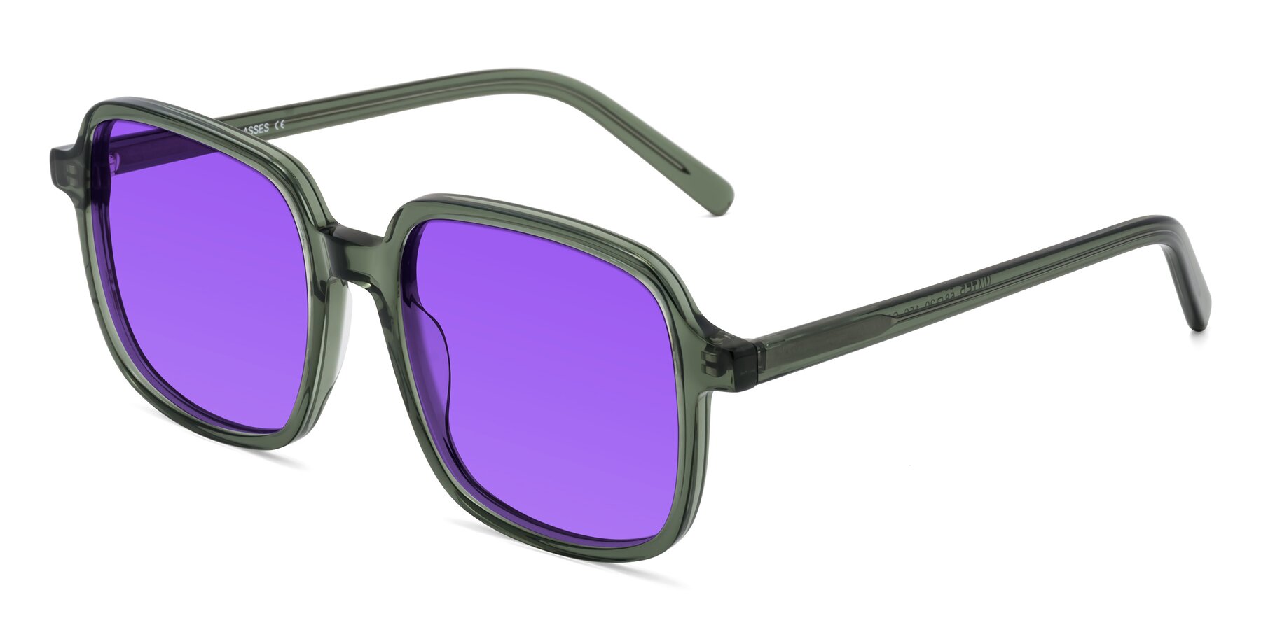 Angle of Water in Transparent Green with Purple Tinted Lenses