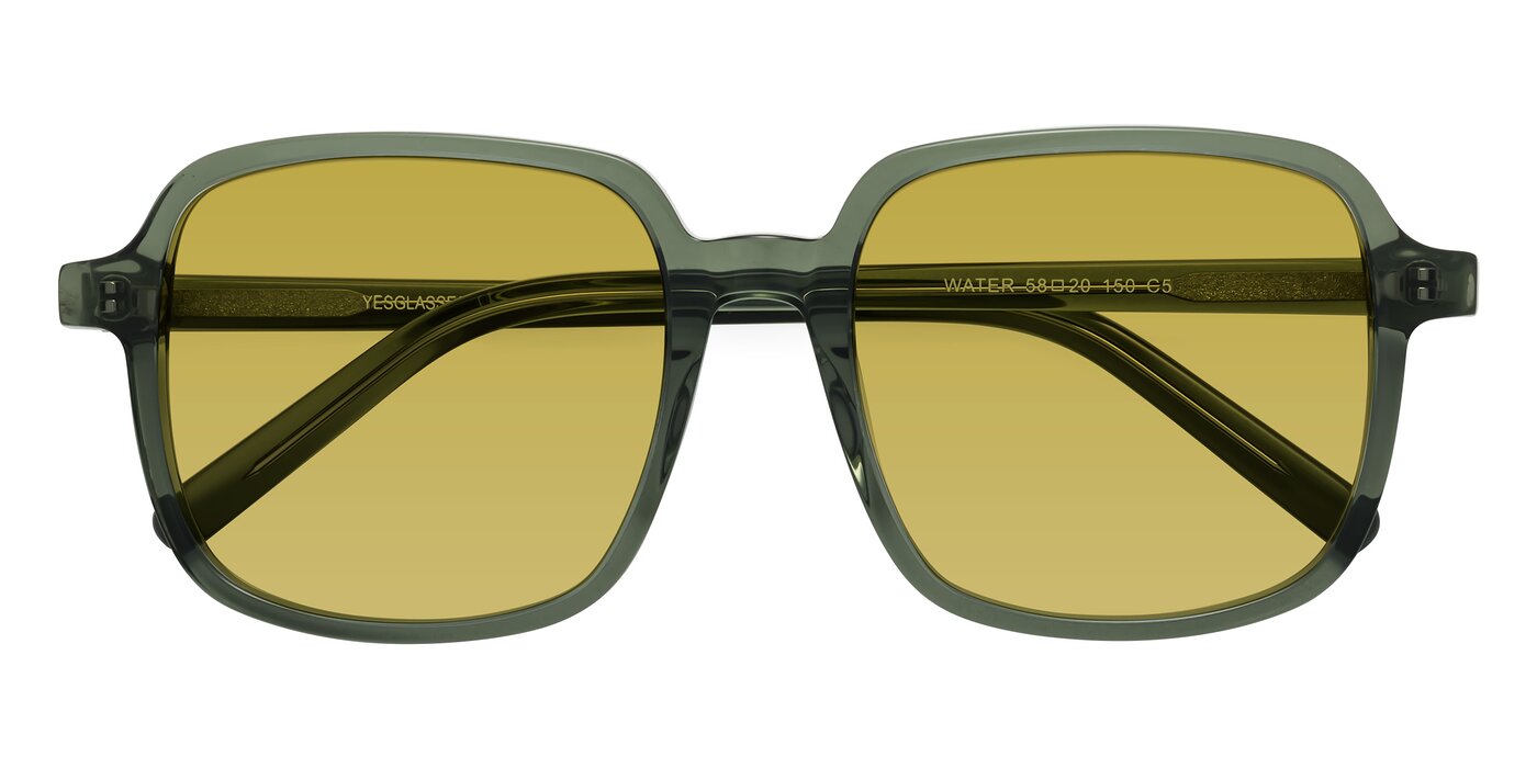 Water - Transparent Green Tinted Sunglasses