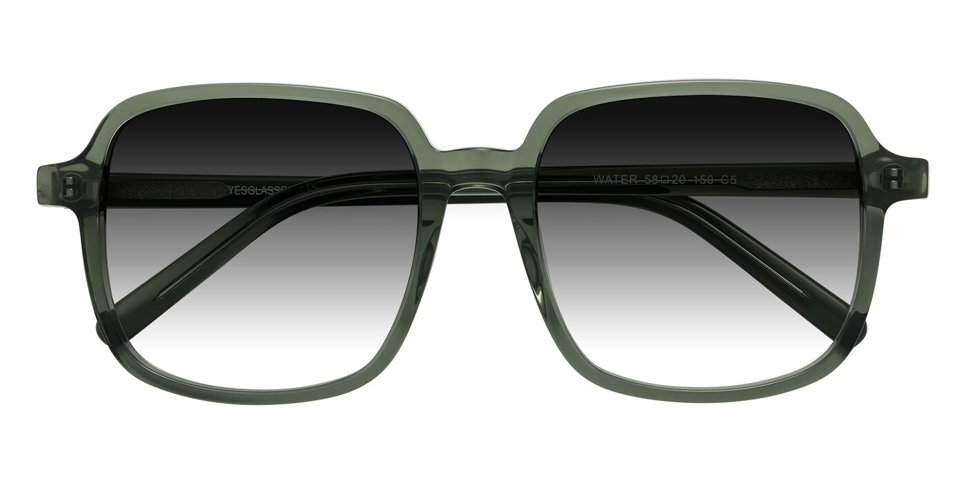 Water - Transparent Green Gradient Sunglasses