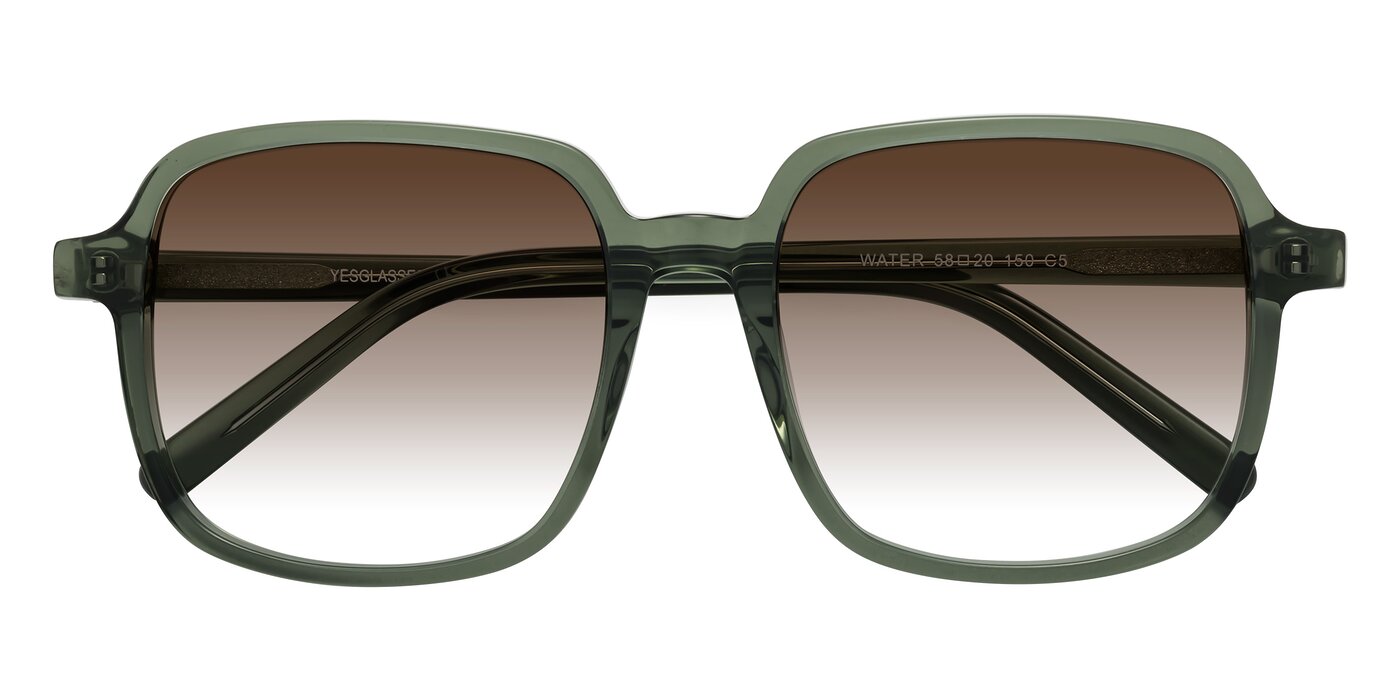 Water - Transparent Green Gradient Sunglasses