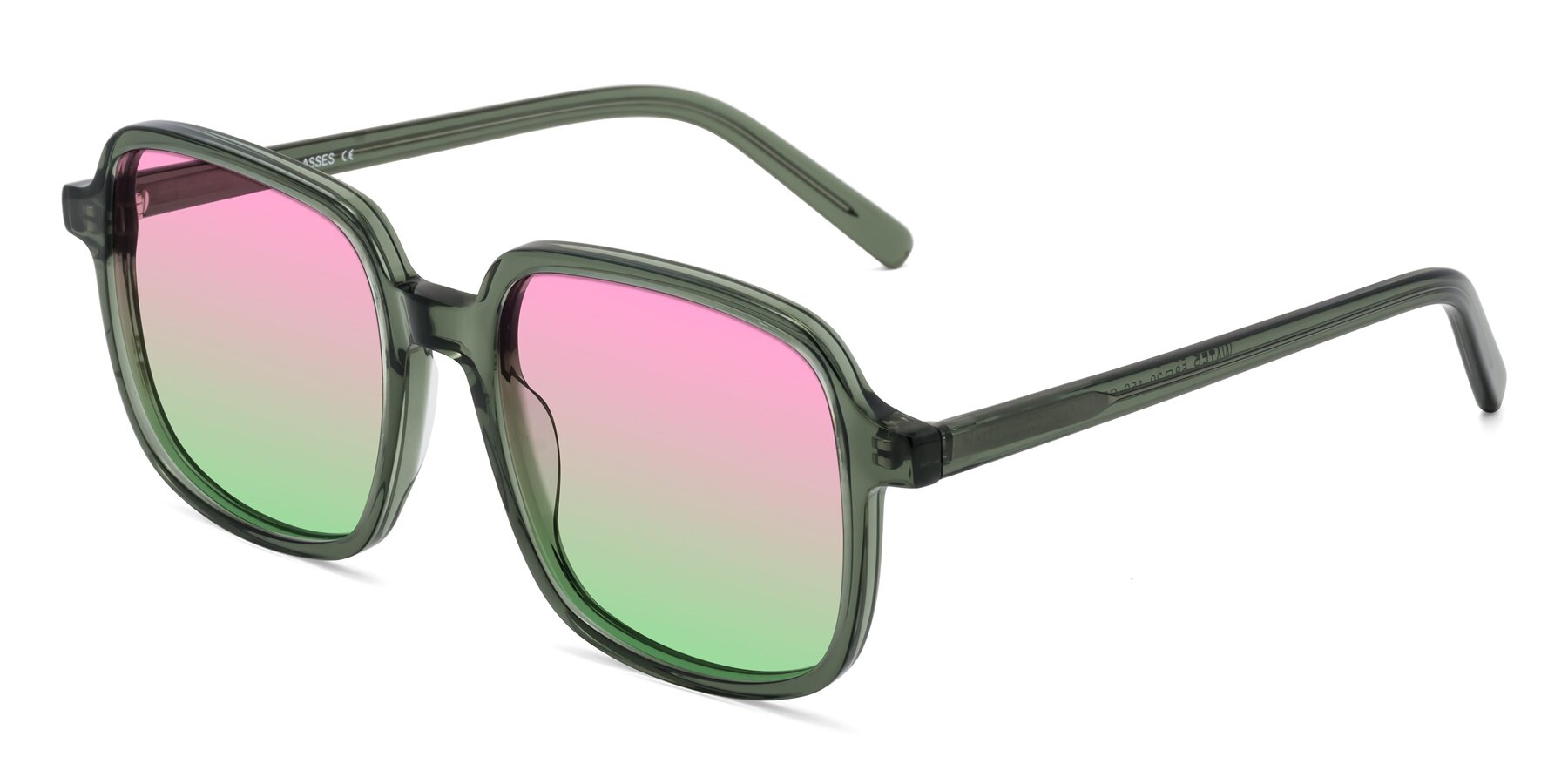 Angle of Water in Transparent Green with Pink / Green Gradient Lenses