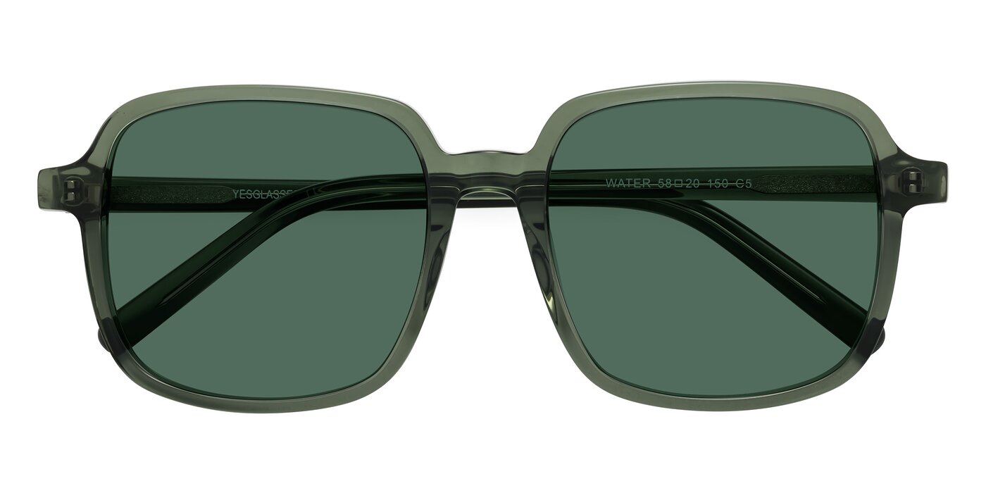 Water - Transparent Green Polarized Sunglasses