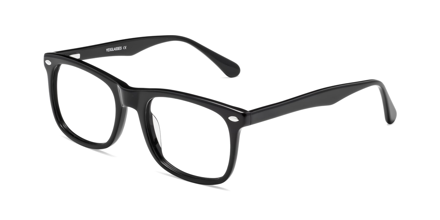 Angle of 007 in Black with Clear Reading Eyeglass Lenses