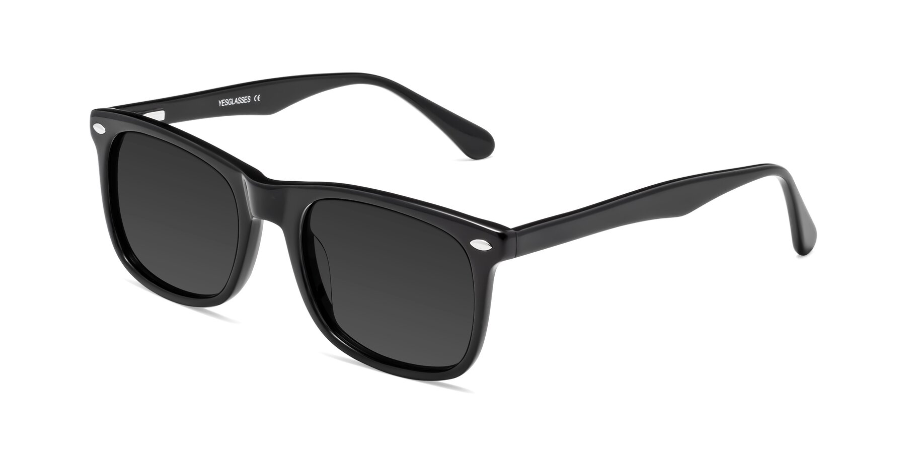 Angle of 007 in Black with Gray Tinted Lenses