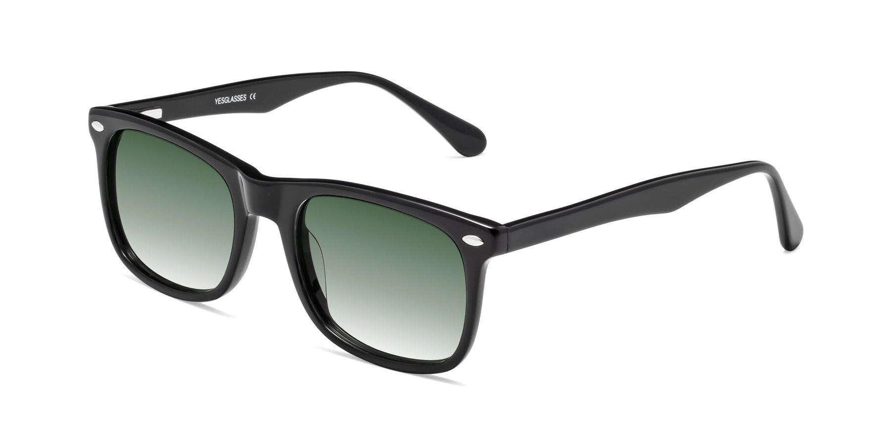 Angle of 007 in Black with Green Gradient Lenses
