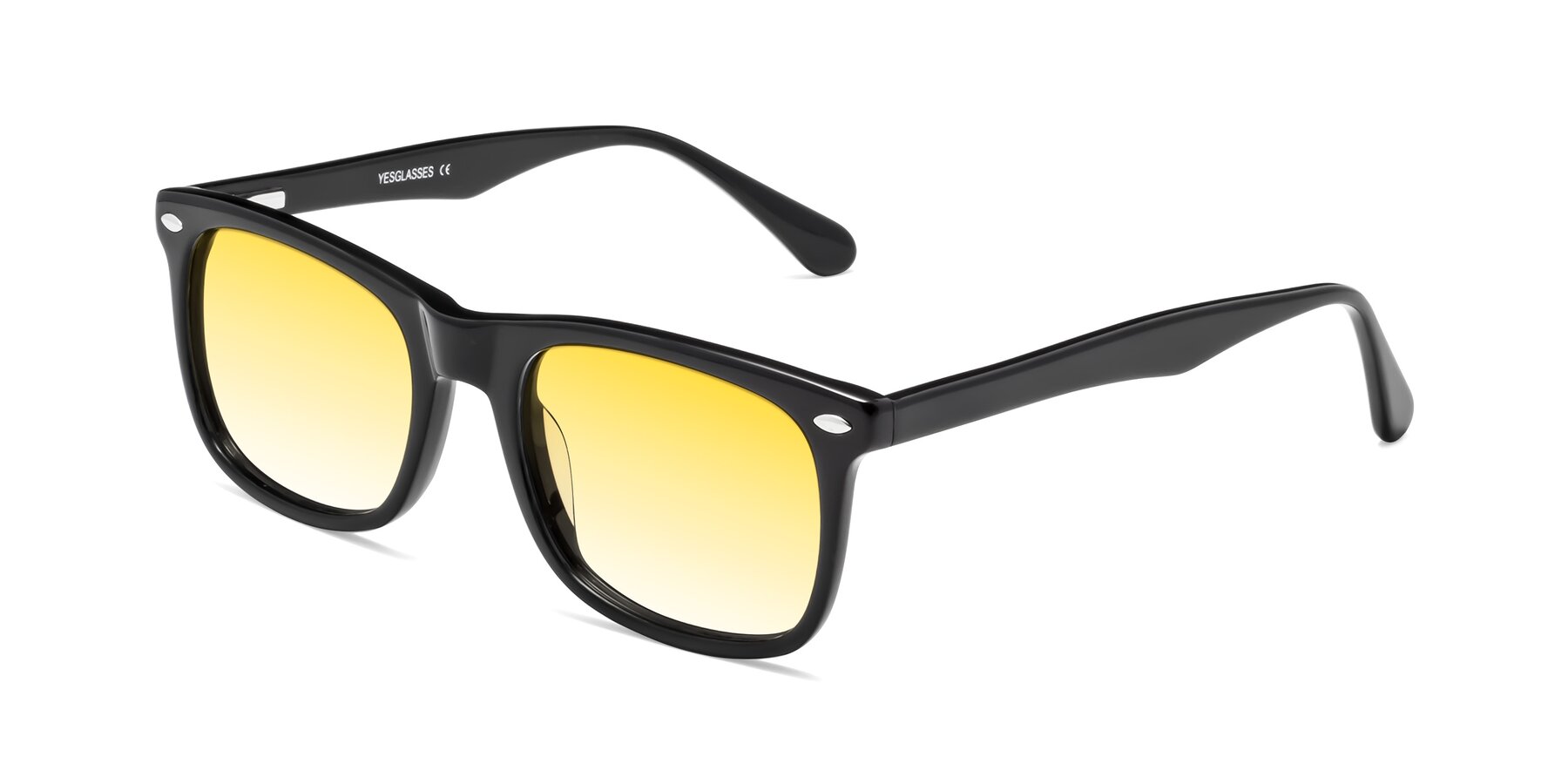 Angle of 007 in Black with Yellow Gradient Lenses