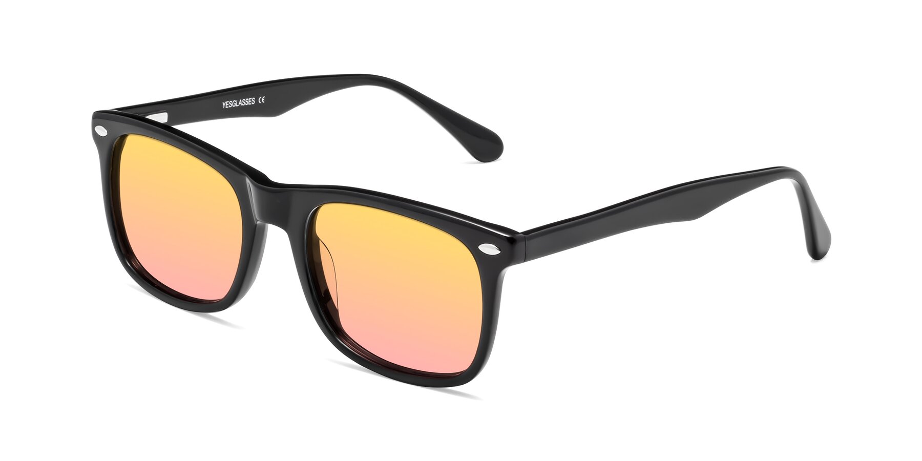 Angle of 007 in Black with Yellow / Pink Gradient Lenses
