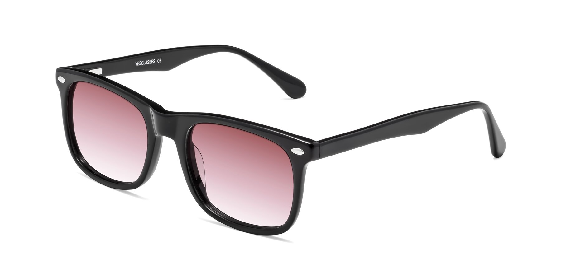 Angle of 007 in Black with Garnet Gradient Lenses