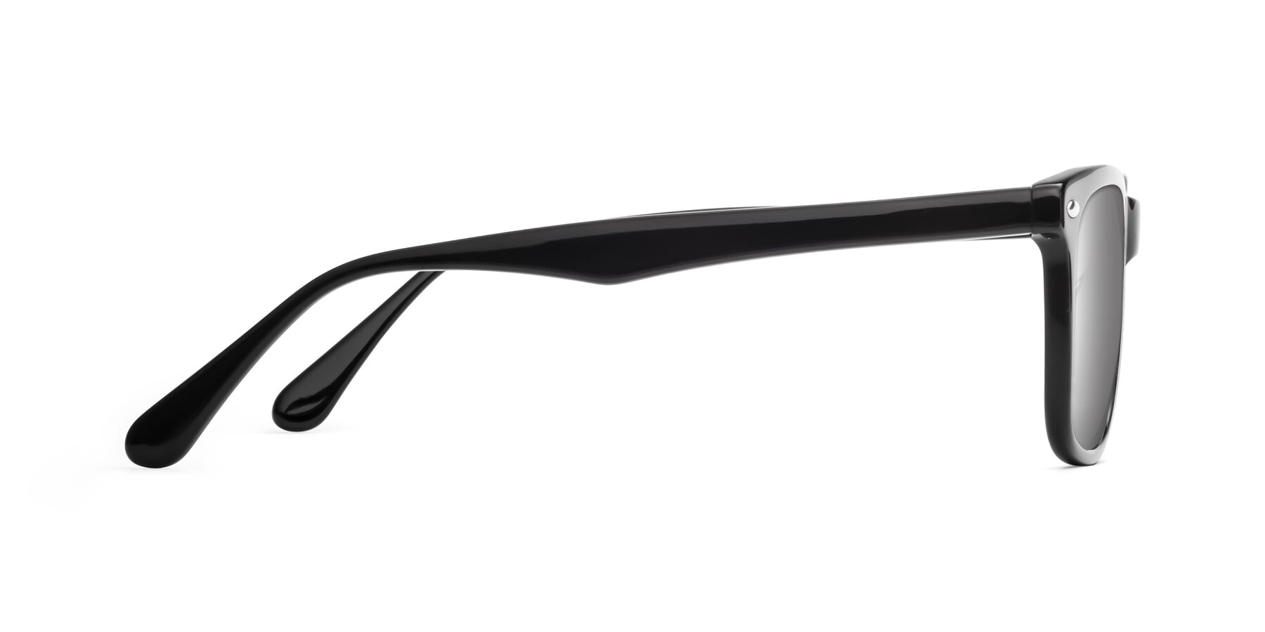 Side of 007 in Black with Silver Mirrored Lenses
