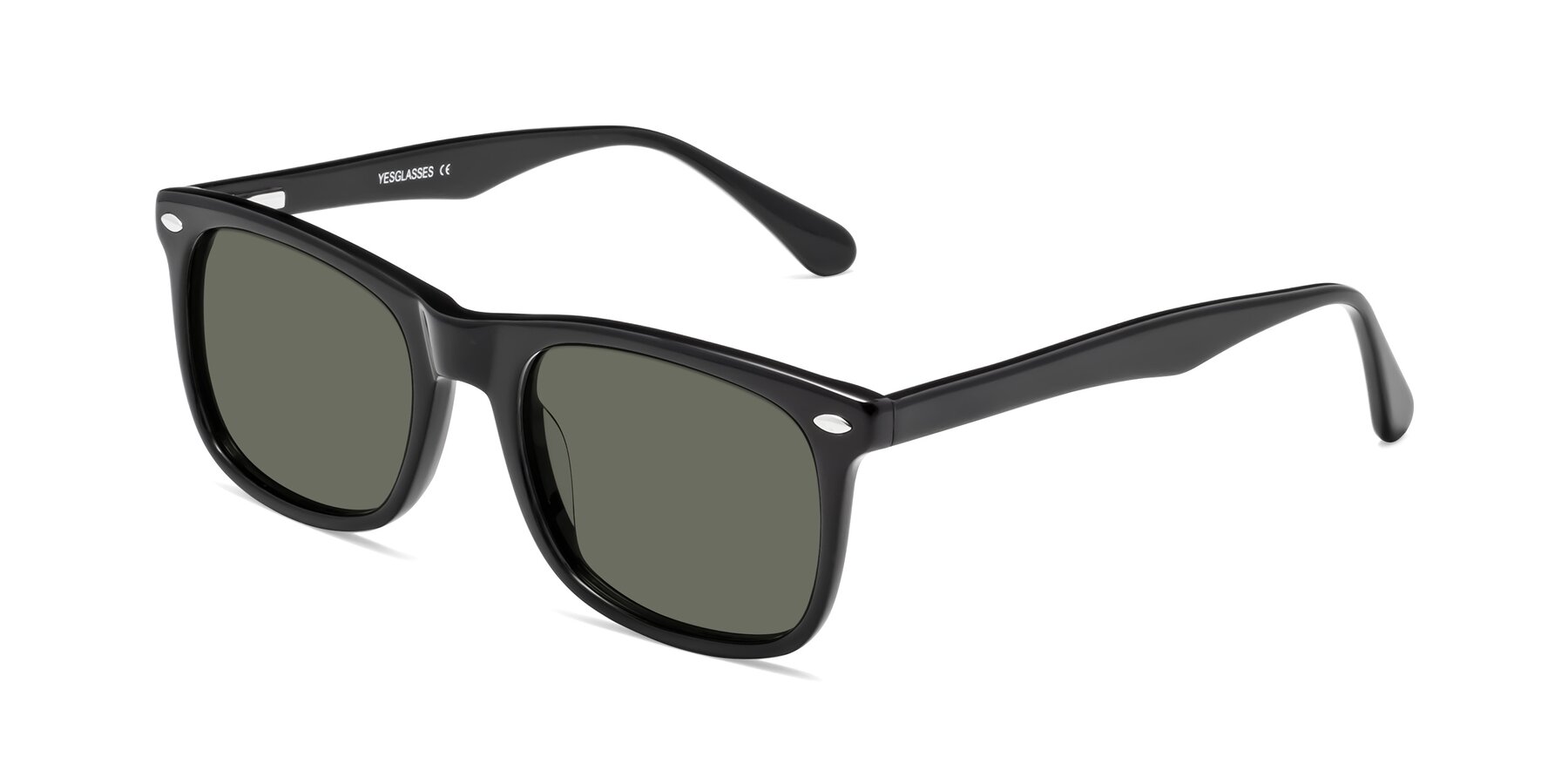 Angle of 007 in Black with Gray Polarized Lenses