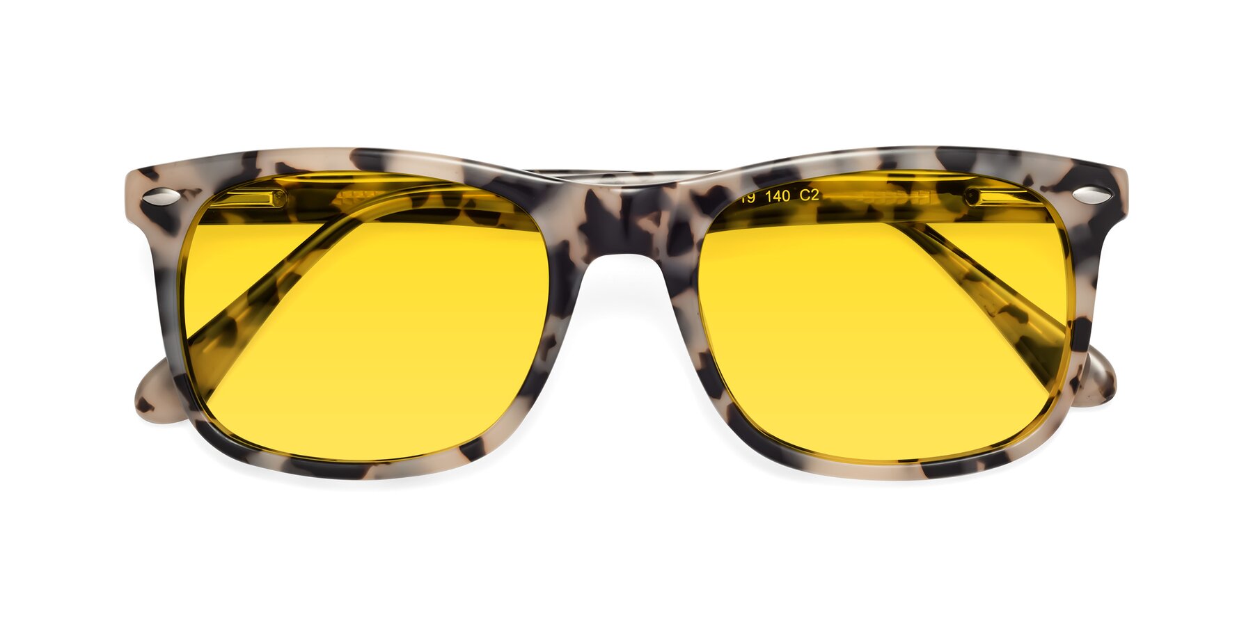 Folded Front of 007 in Havana with Yellow Tinted Lenses