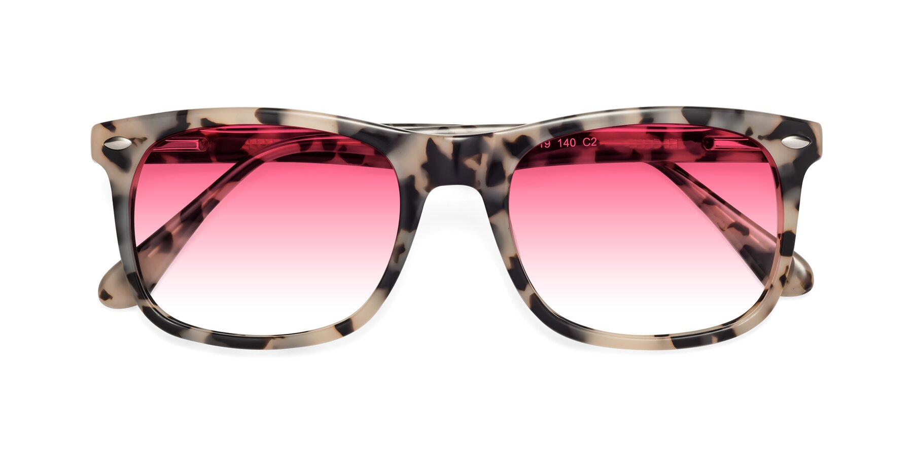 Folded Front of 007 in Havana with Pink Gradient Lenses