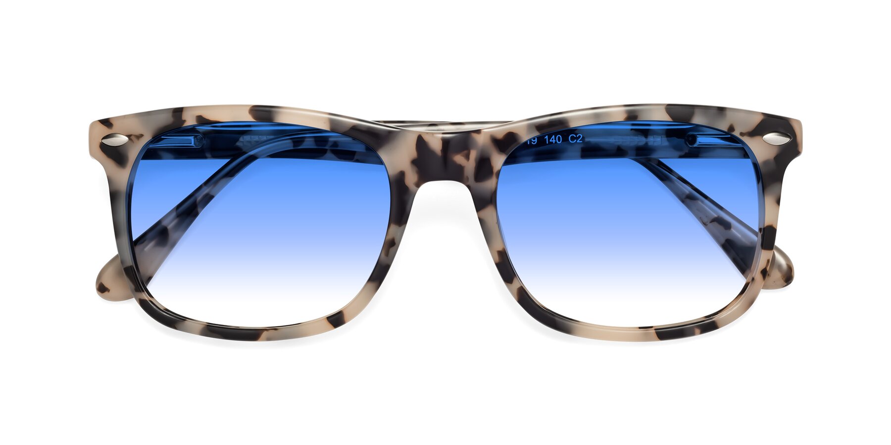 Folded Front of 007 in Havana with Blue Gradient Lenses