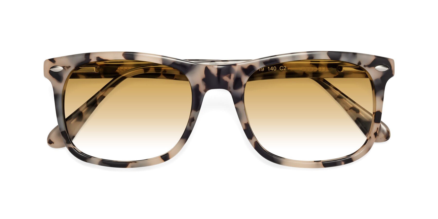 Folded Front of 007 in Havana with Champagne Gradient Lenses