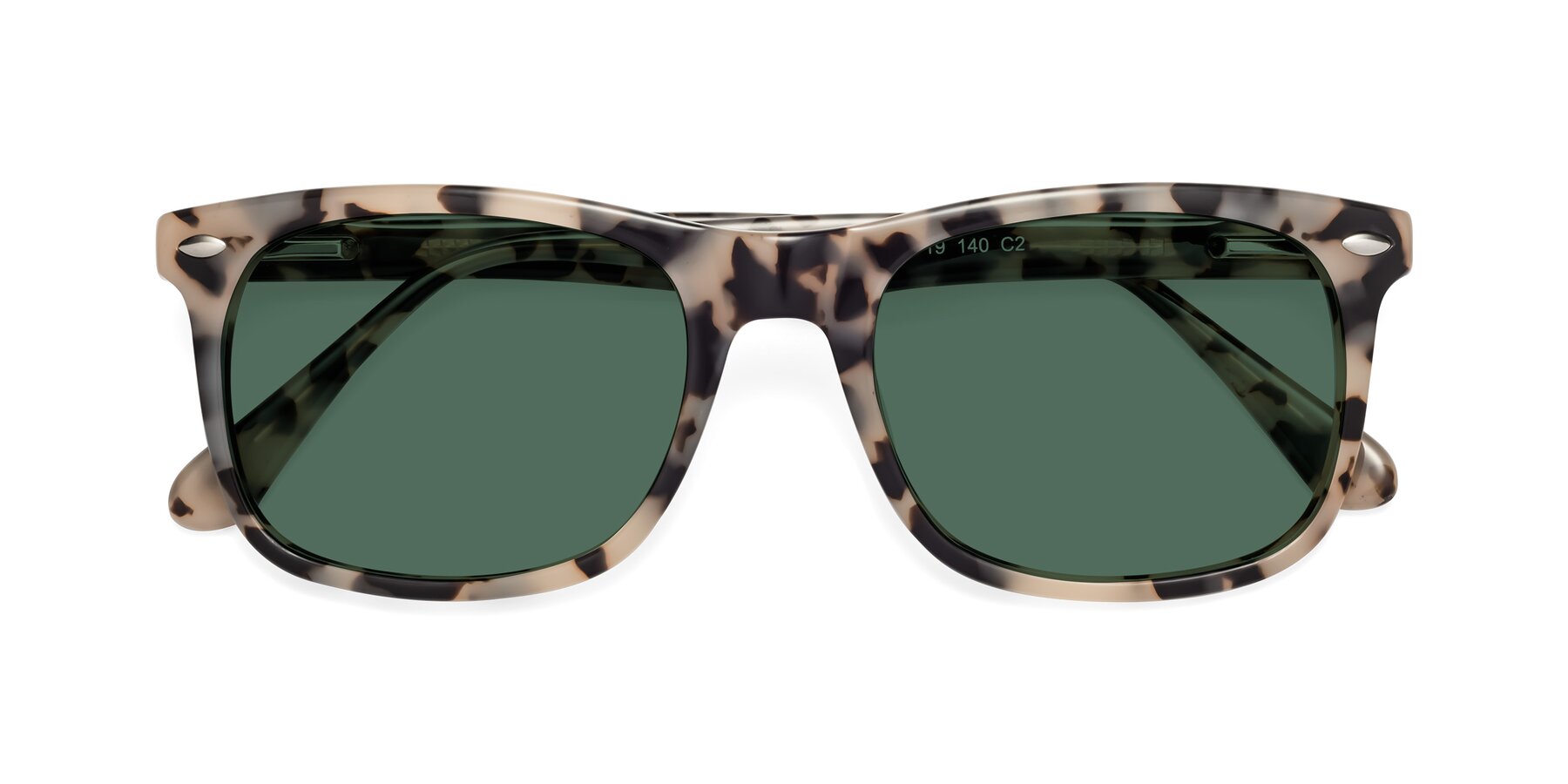 Folded Front of 007 in Havana with Green Polarized Lenses