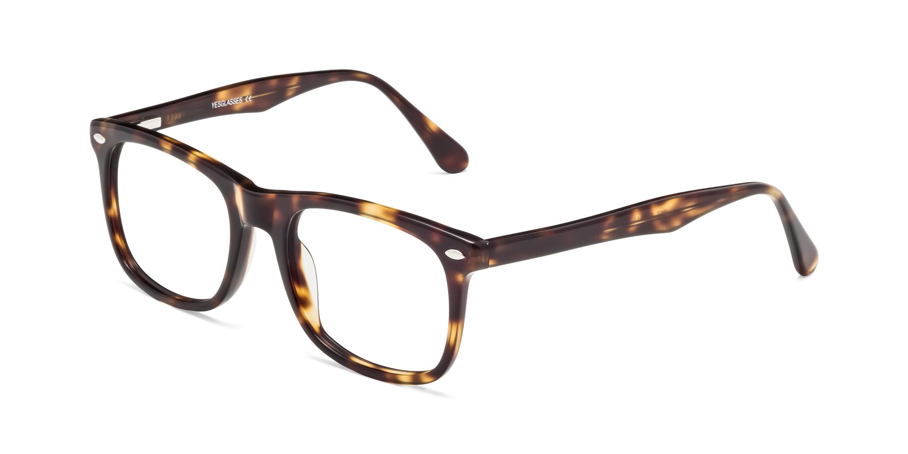 Angle of 007 in Yellow Tortoise with Clear Blue Light Blocking Lenses