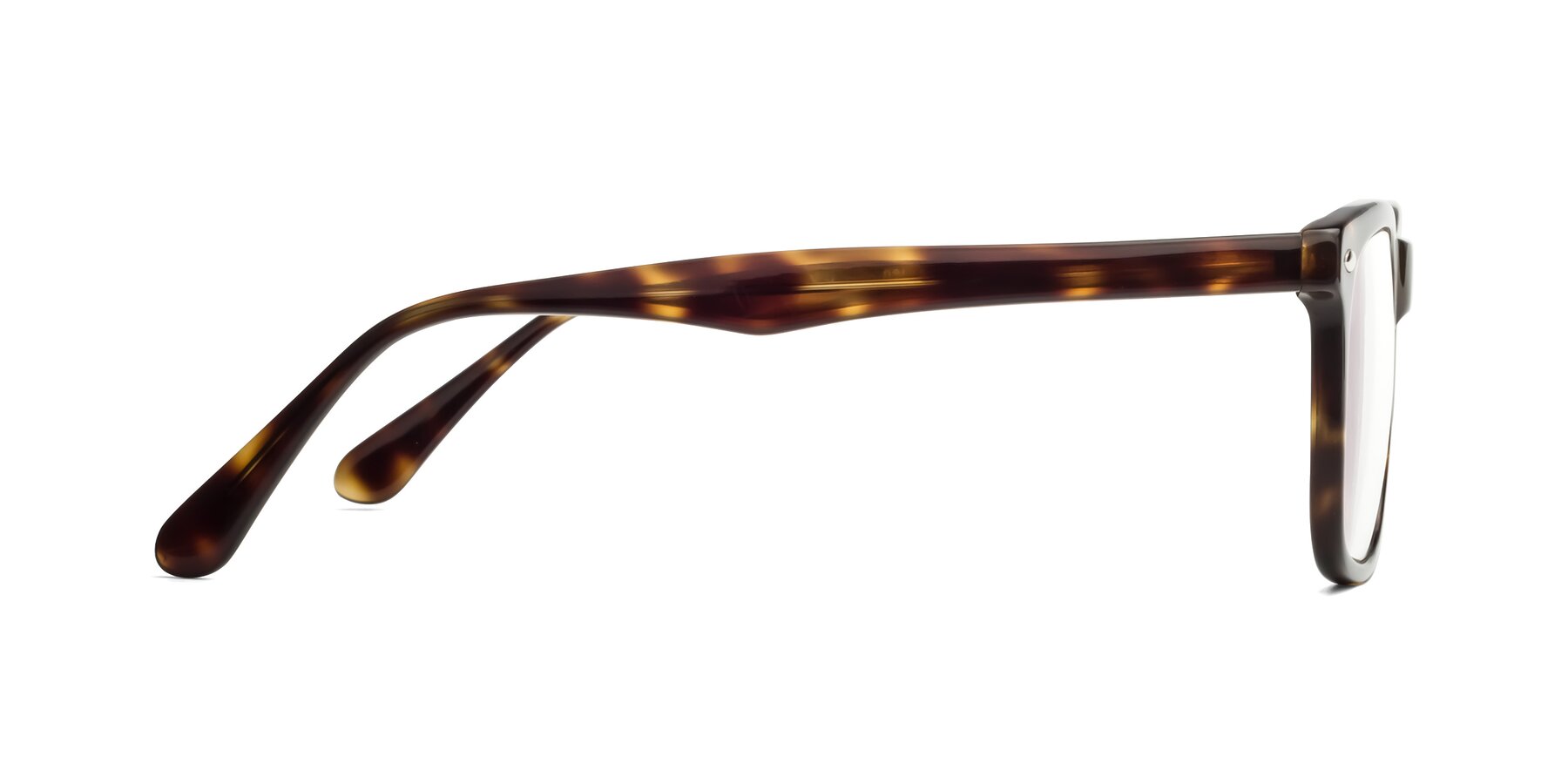 Side of 007 in Yellow Tortoise with Clear Blue Light Blocking Lenses