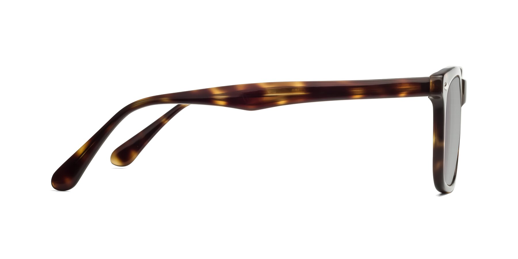 Side of 007 in Yellow Tortoise with Light Gray Tinted Lenses