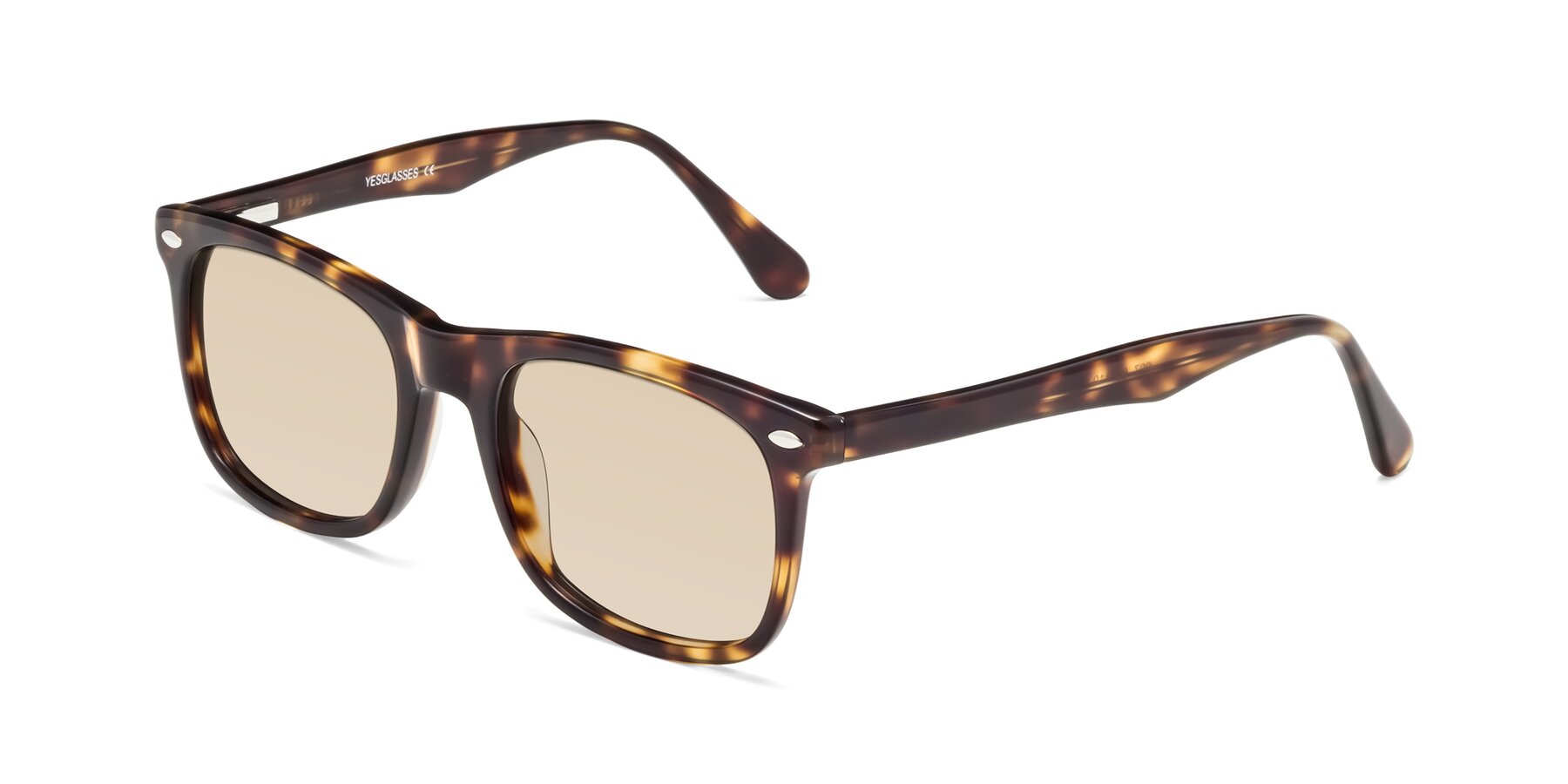 Angle of 007 in Yellow Tortoise with Light Brown Tinted Lenses
