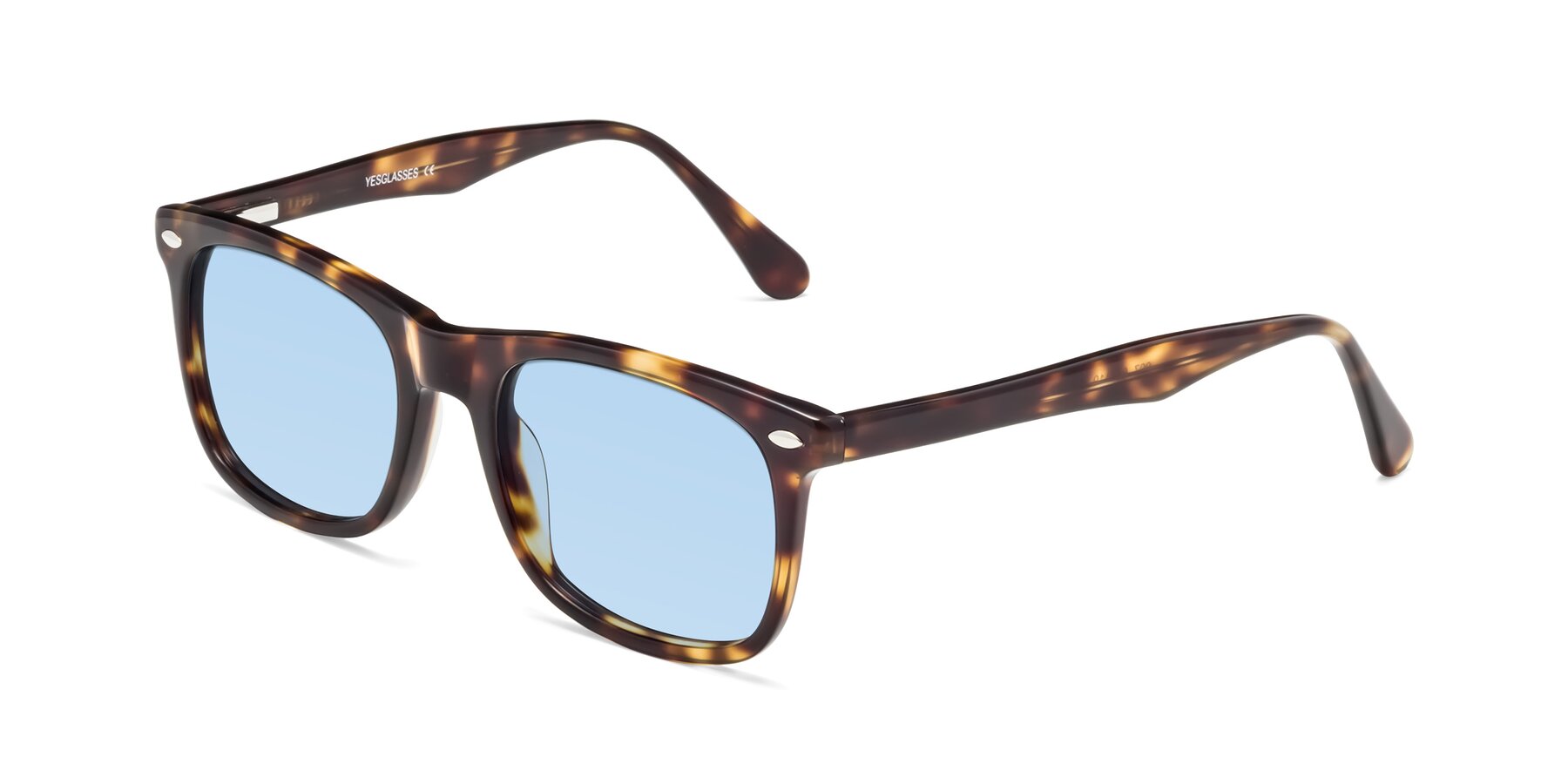 Angle of 007 in Yellow Tortoise with Light Blue Tinted Lenses