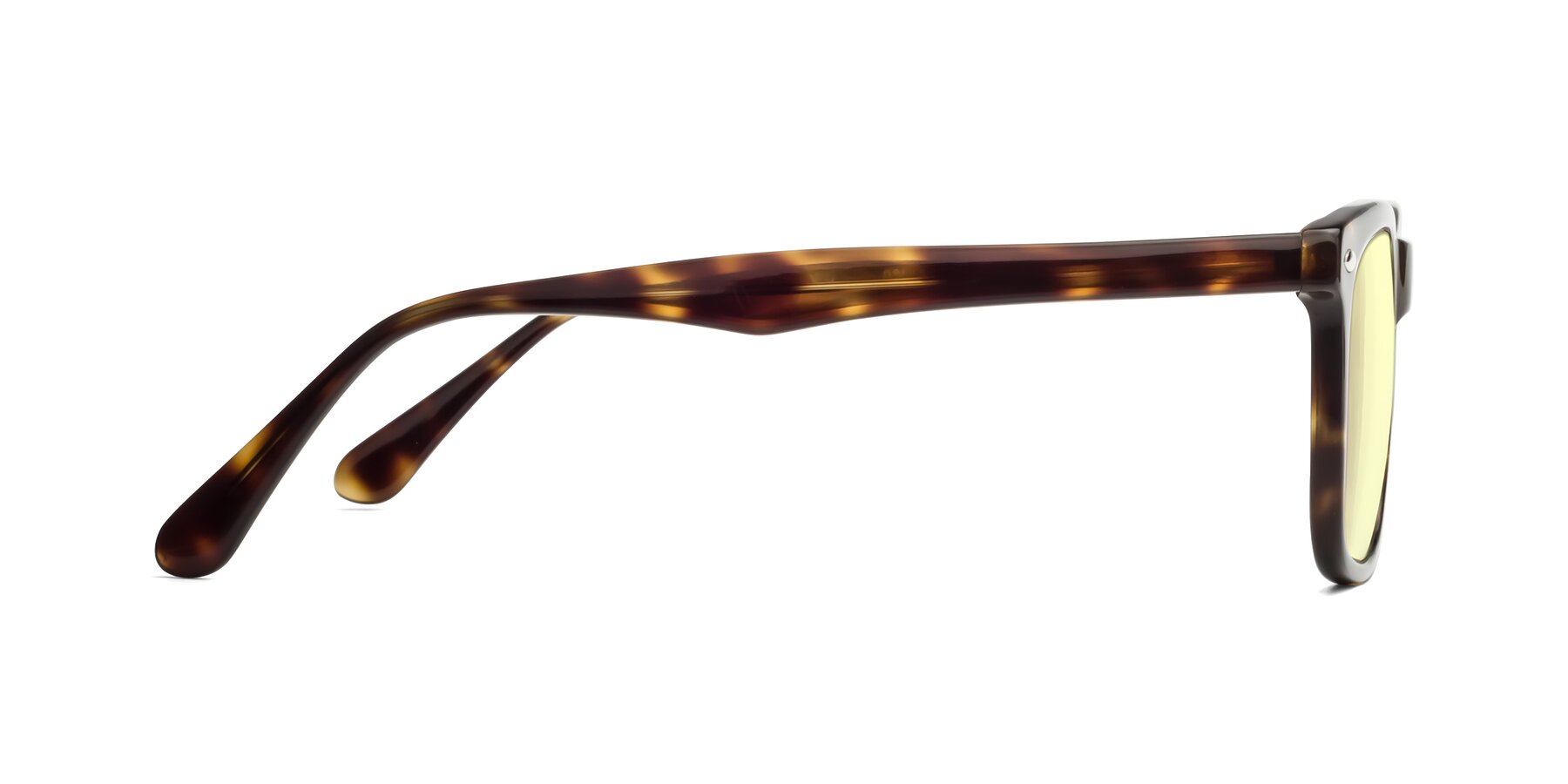 Side of 007 in Yellow Tortoise with Light Yellow Tinted Lenses