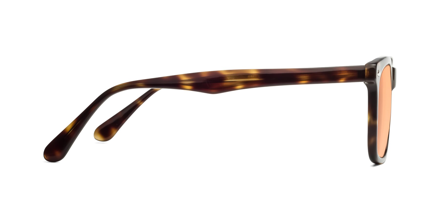 Side of 007 in Yellow Tortoise with Light Orange Tinted Lenses
