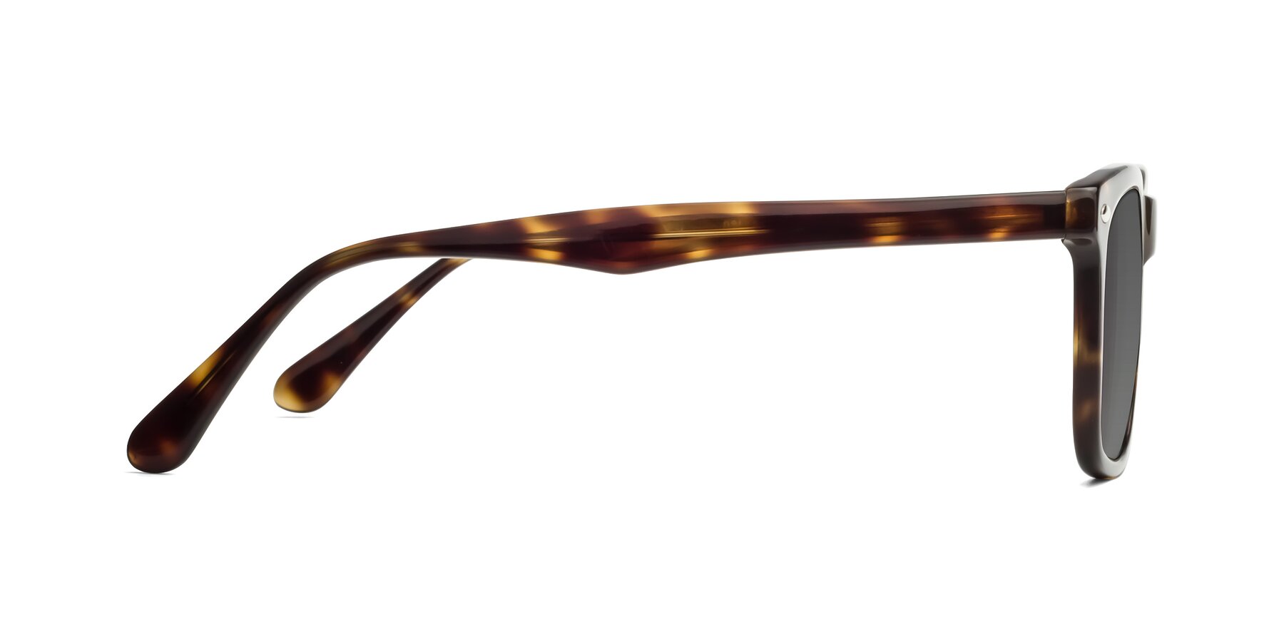 Side of 007 in Yellow Tortoise with Medium Gray Tinted Lenses