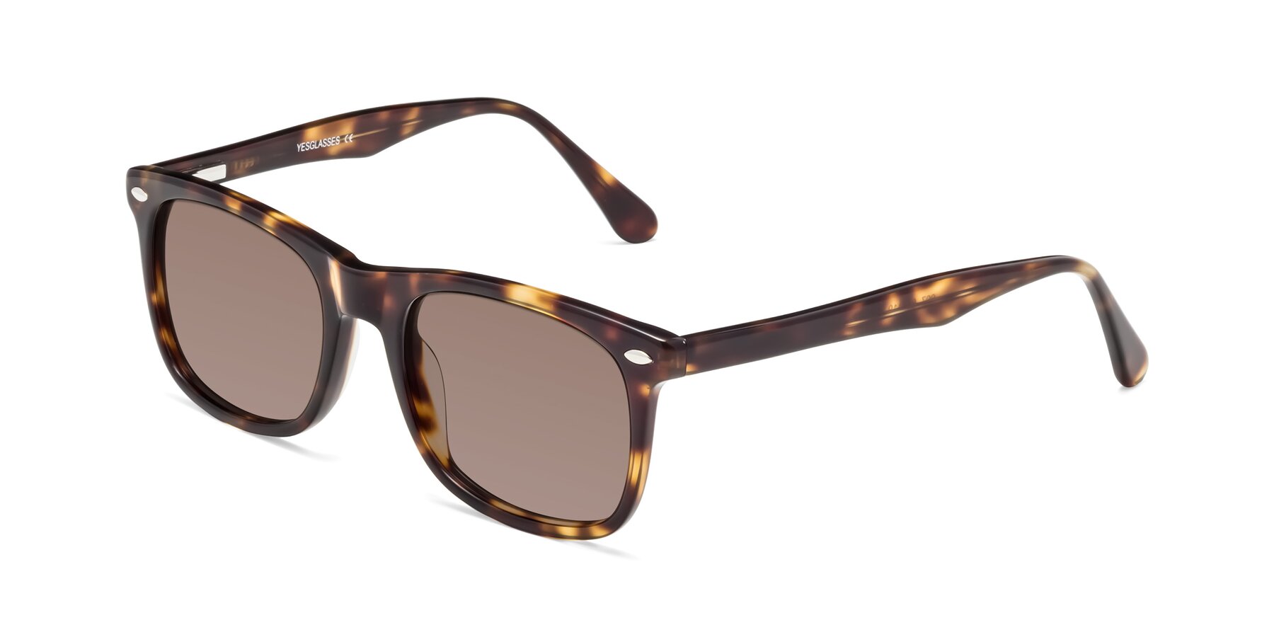 Angle of 007 in Yellow Tortoise with Medium Brown Tinted Lenses