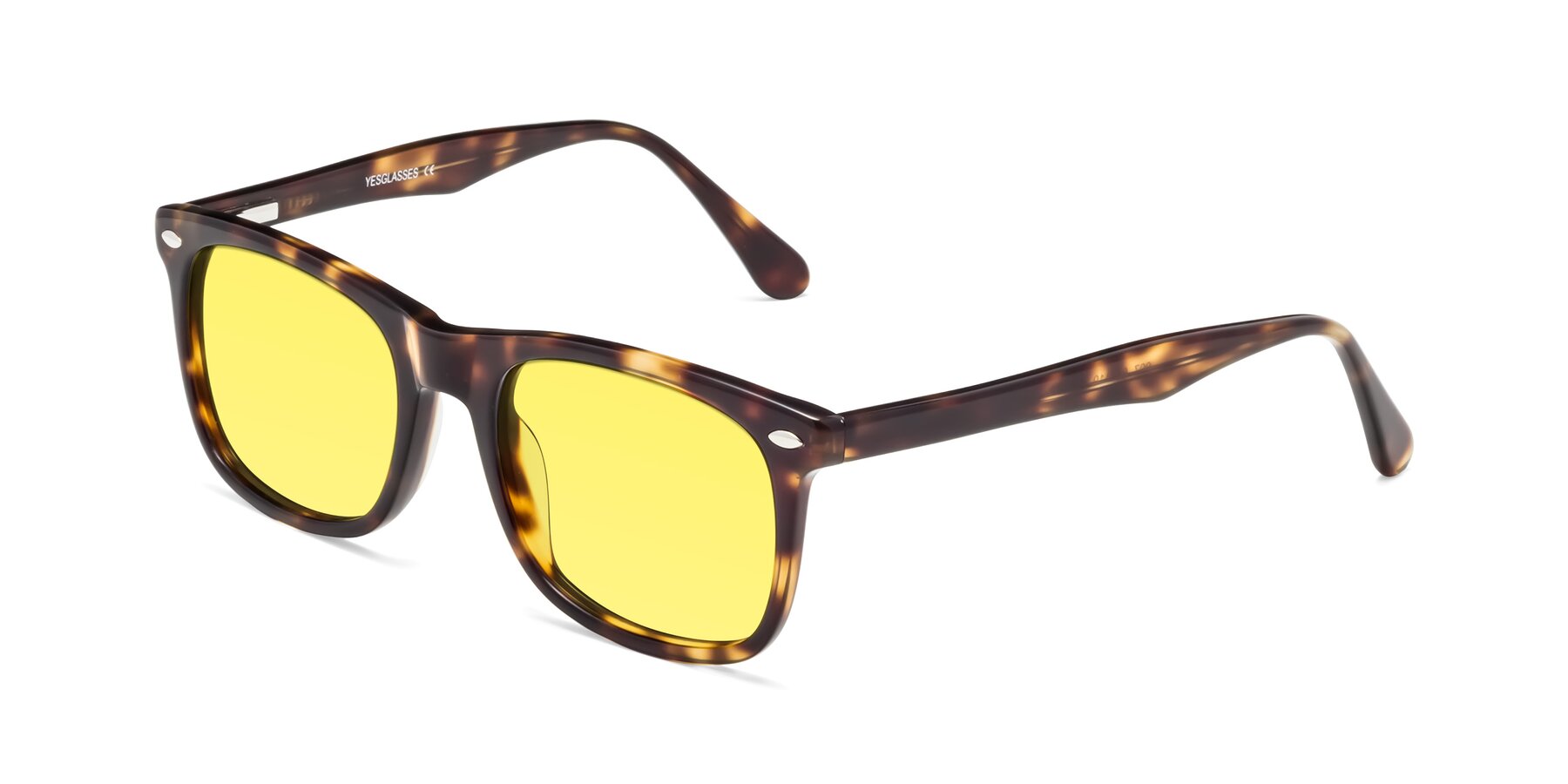 Angle of 007 in Yellow Tortoise with Medium Yellow Tinted Lenses