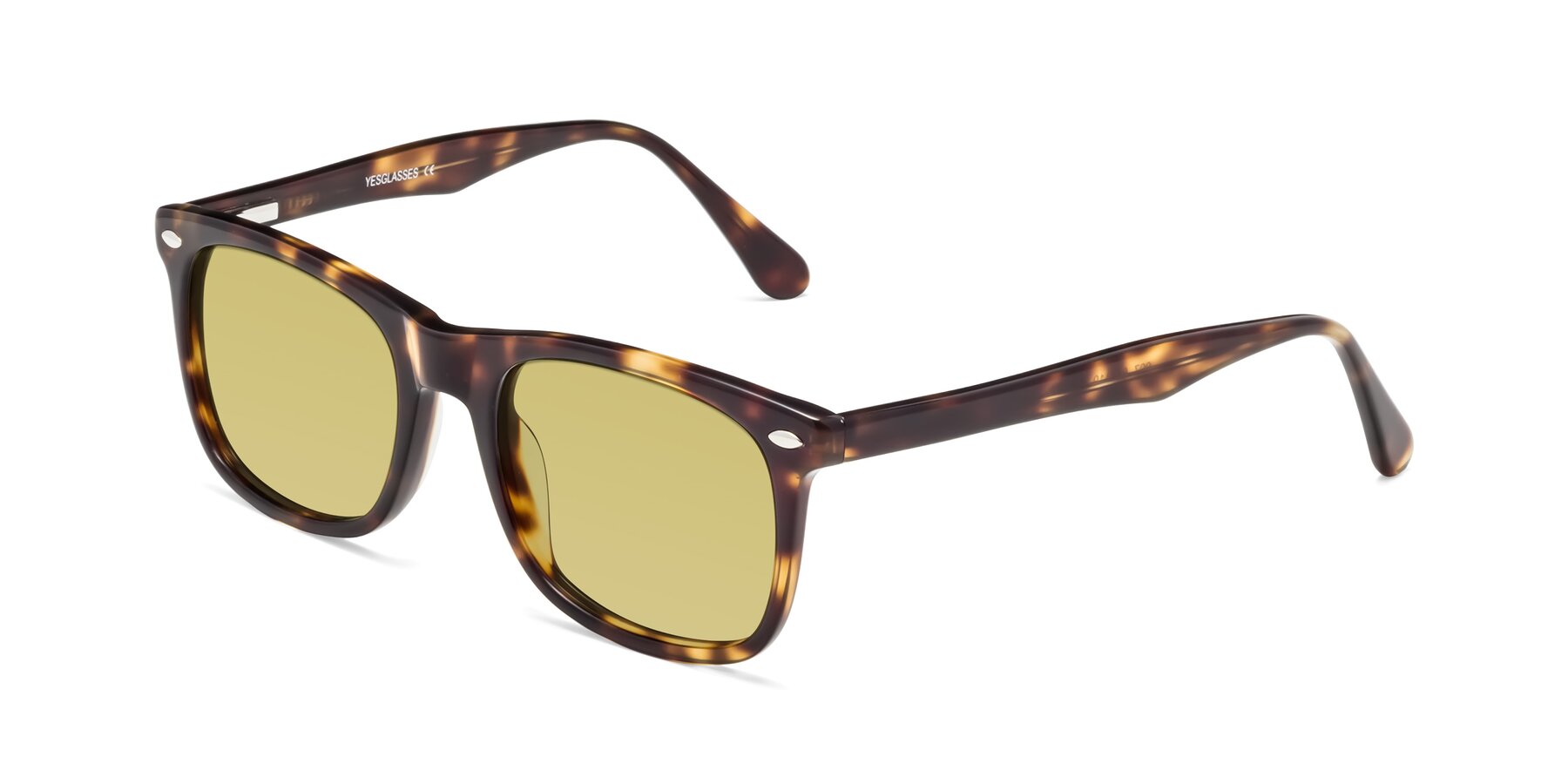 Angle of 007 in Yellow Tortoise with Medium Champagne Tinted Lenses