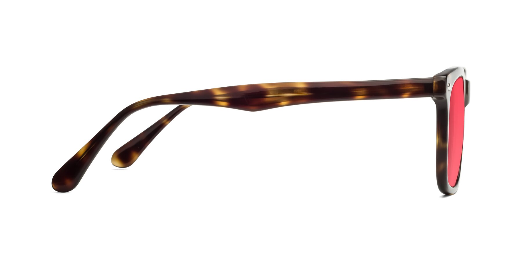 Side of 007 in Yellow Tortoise with Red Tinted Lenses