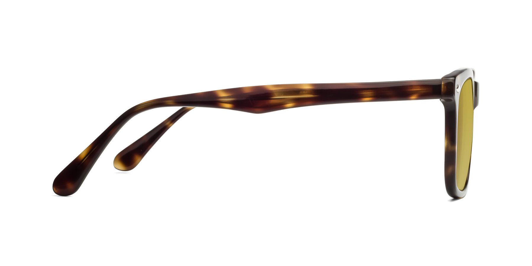 Side of 007 in Yellow Tortoise with Champagne Tinted Lenses