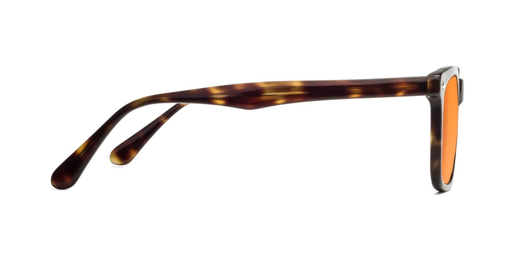 Side of 007 in Yellow Tortoise with Orange Tinted Lenses