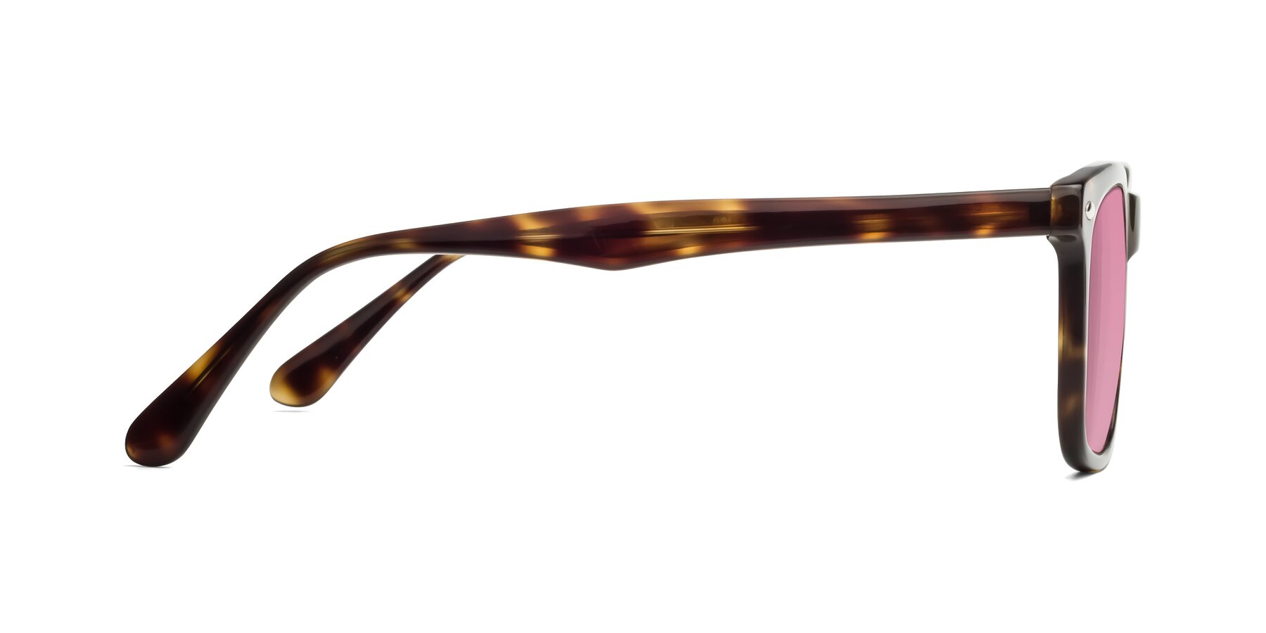 Side of 007 in Yellow Tortoise with Medium Wine Tinted Lenses