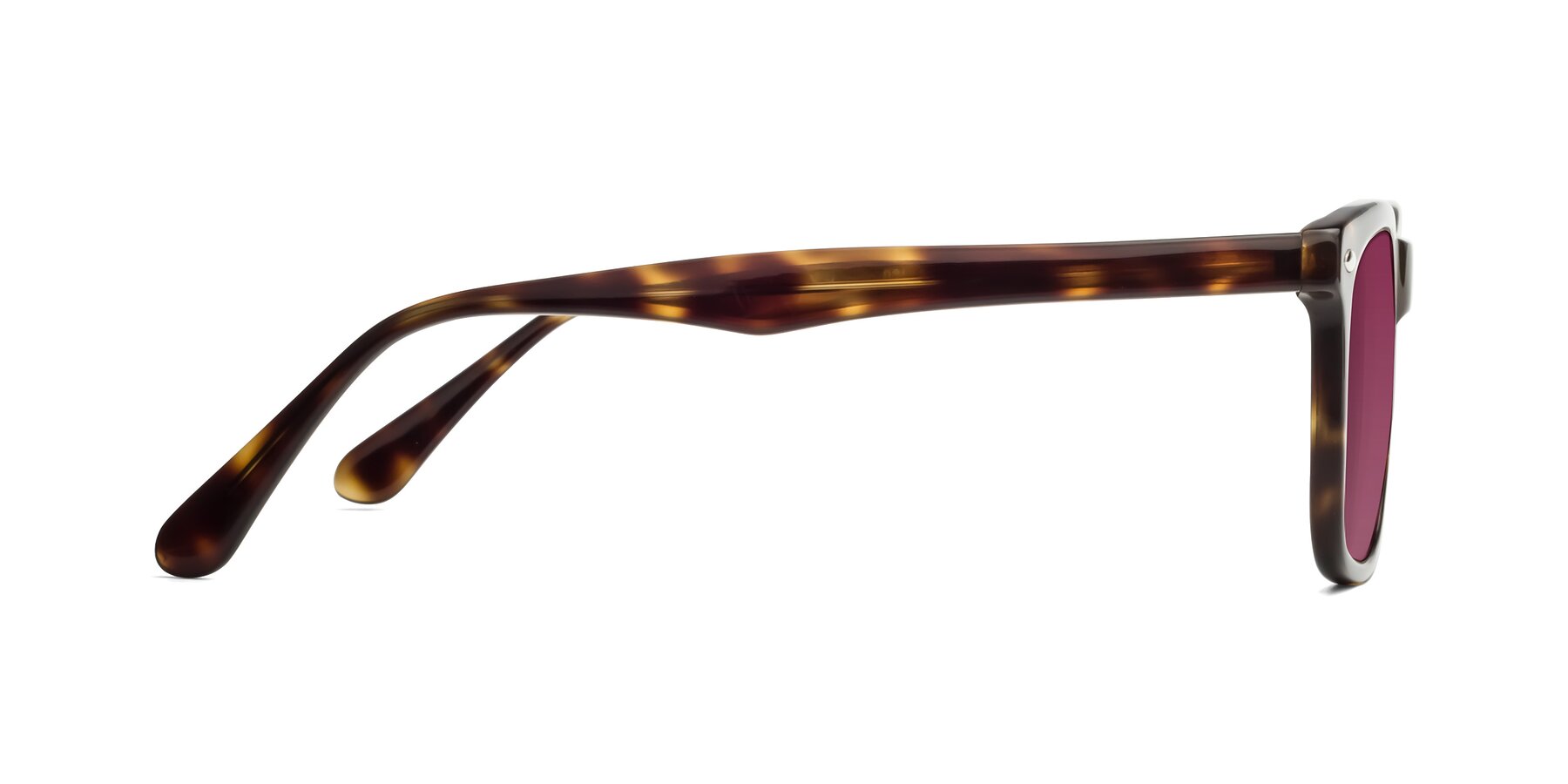 Side of 007 in Yellow Tortoise with Wine Tinted Lenses