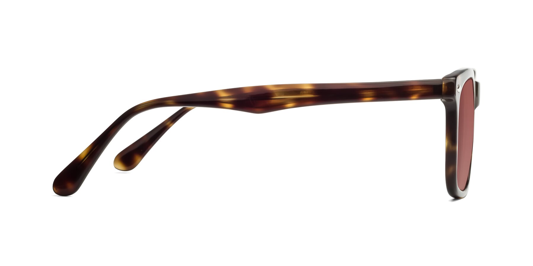 Side of 007 in Yellow Tortoise with Garnet Tinted Lenses