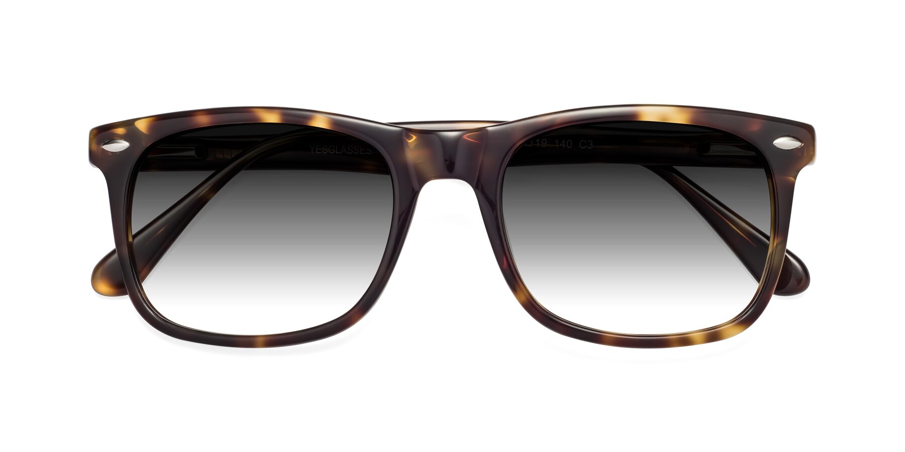 Folded Front of 007 in Yellow Tortoise with Gray Gradient Lenses
