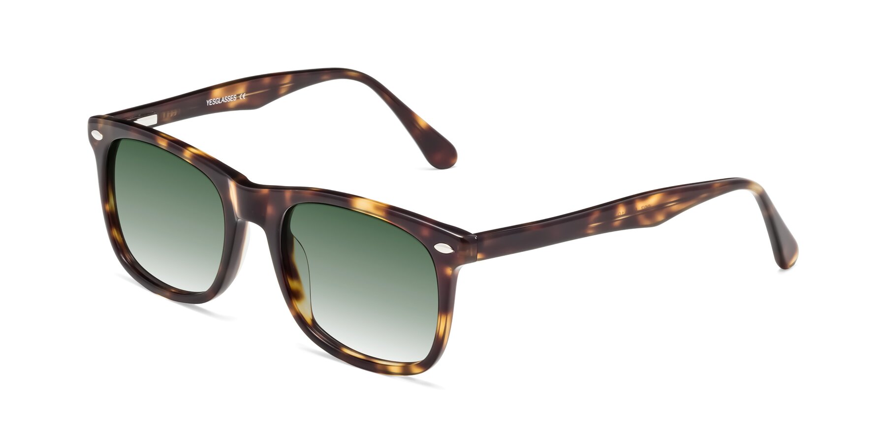 Angle of 007 in Yellow Tortoise with Green Gradient Lenses