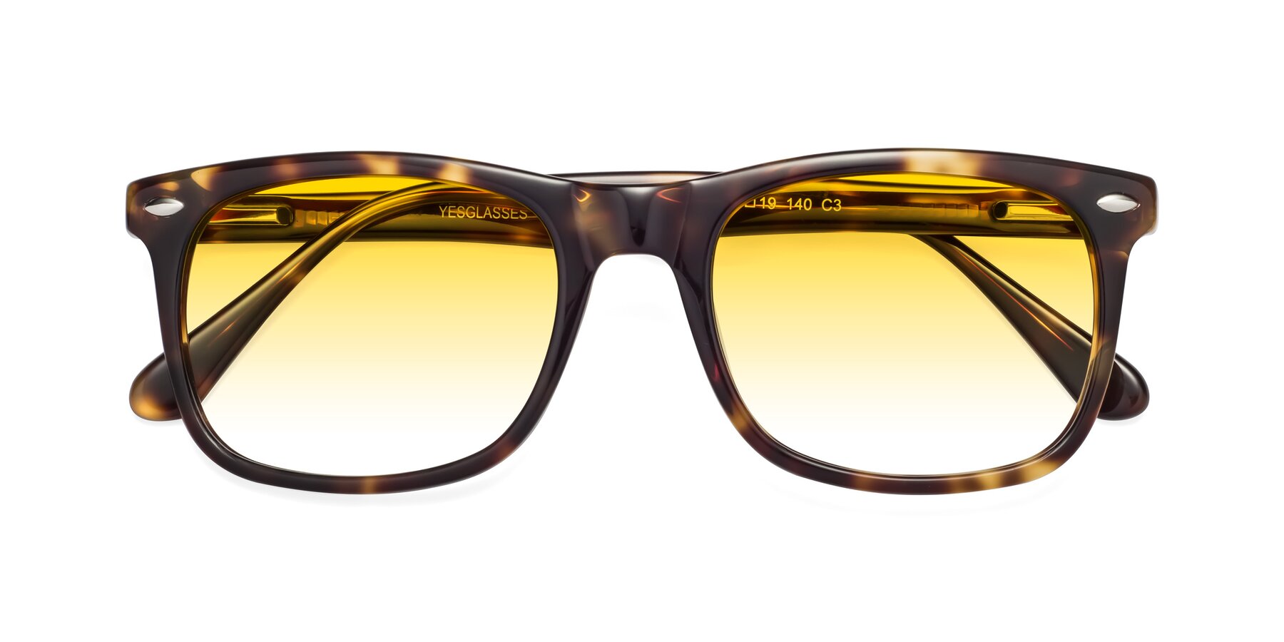 Folded Front of 007 in Yellow Tortoise with Yellow Gradient Lenses