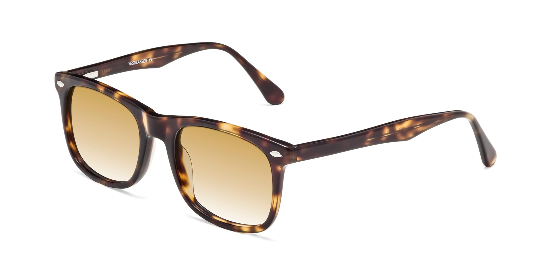 Angle of 007 in Yellow Tortoise with Champagne Gradient Lenses