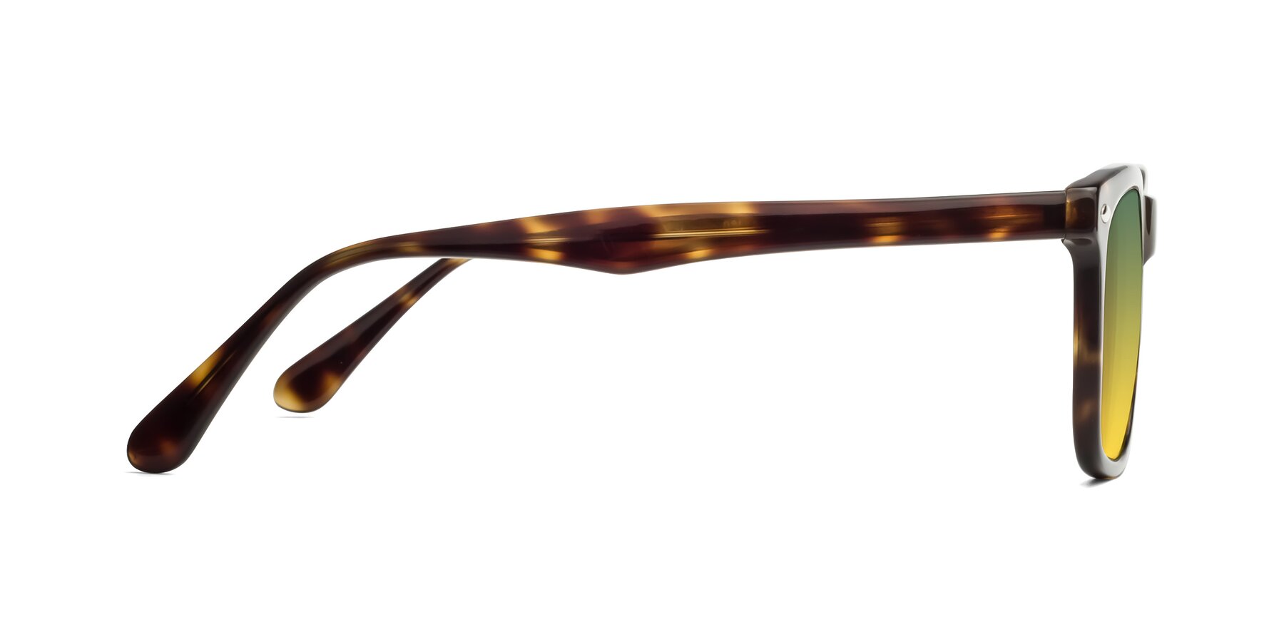 Side of 007 in Yellow Tortoise with Green / Yellow Gradient Lenses