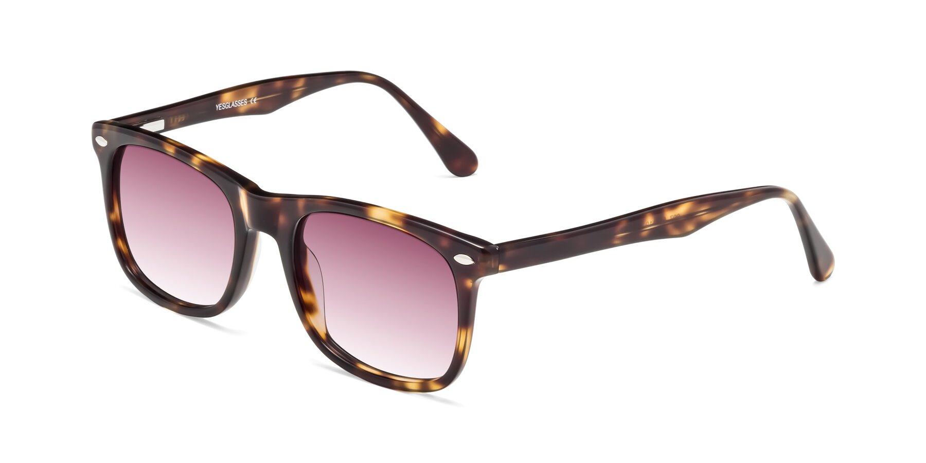 Angle of 007 in Yellow Tortoise with Wine Gradient Lenses